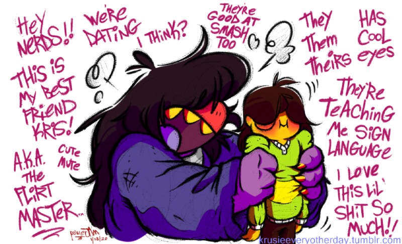 kris and susie (undertale (series) and etc) created by powerjam