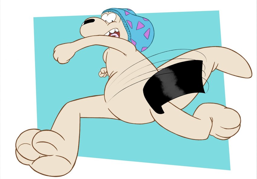 anthro boxers_(clothing) breaking_the_fourth_wall censor_bar clothing featureless_crotch looking_down male nude null physical_censor_bar shocked solo streaking underwear underwear_on_head x231_(artist) nickelodeon nullvember rocko's_modern_life rocko_rama macropod mammal marsupial wallaby