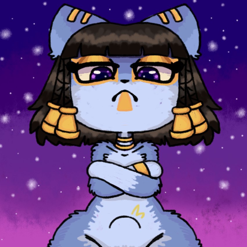 abdominal_bulge anthro black_hair blue_body blue_fur eyewear fur hair jewelry_only looking_at_viewer makeup nude purple_eyes simple_background solo sosu-the-blue-wolf animal_crossing ankha_zone hi-rez_studios nintendo paladins_(game) pepper_(paladins) canid canine fox mammal 1:1