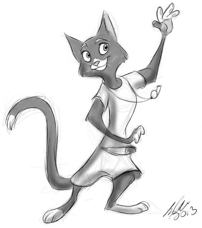 3_toes 4_fingers anthro anthrofied bottomwear clothed clothing coach feet female fingers fur pose shirt shorts simple_background smile solo toes toony topwear whiskers whistle_(object) white_background betsythebeaver bolt_(film) disney mittens_(bolt) domestic_cat felid feline felis mammal 2013 digital_drawing_(artwork) digital_media_(artwork) greyscale monochrome signature sketch