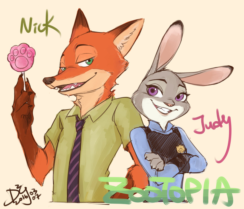 judy hopps and nick wilde (zootopia and etc) created by blackteakimi