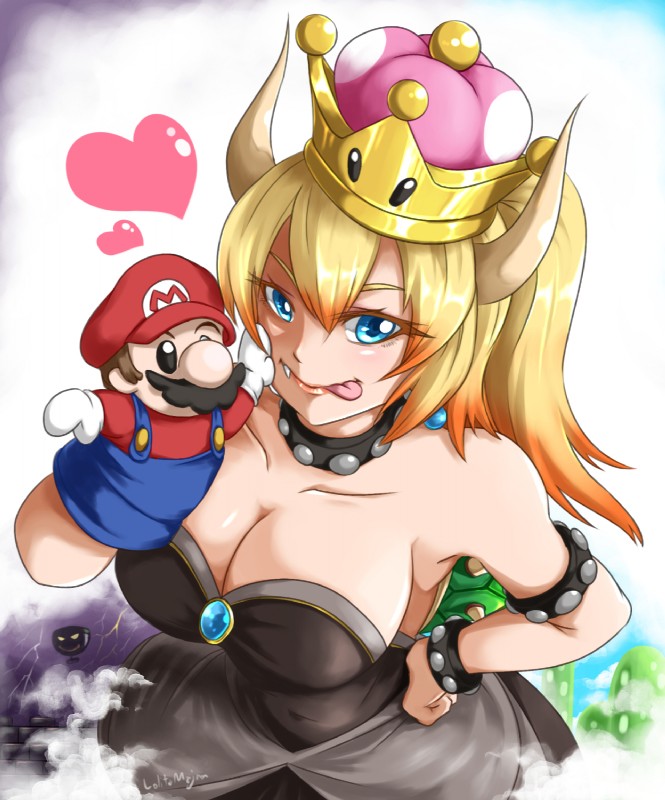 bowser and mario (bowsette meme and etc) created by lolita majin