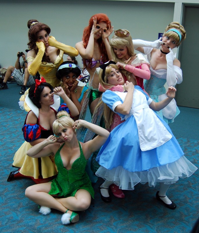 bra breasts cleavage clothed clothing cosplay female group human_only making_faces noogie not_furry real seashell_bra underwear unknown_artist alice_in_wonderland_(1951) alice_in_wonderland_(disney) beauty_and_the_beast beauty_and_the_beast_(1991) disney disney's_aladdin disney's_cinderella disney_princess peter_pan sleeping_beauty_(1959) snow_white_and_the_seven_dwarfs the_little_mermaid_(1989) alice_(disney) ariel_(disney) belle_(beauty_and_the_beast) cinderella_(disney) princess_aurora_(disney) princess_jasmine_(disney) snow_white_(disney) tinker_bell_(disney) human mammal 2009 grandfathered_content