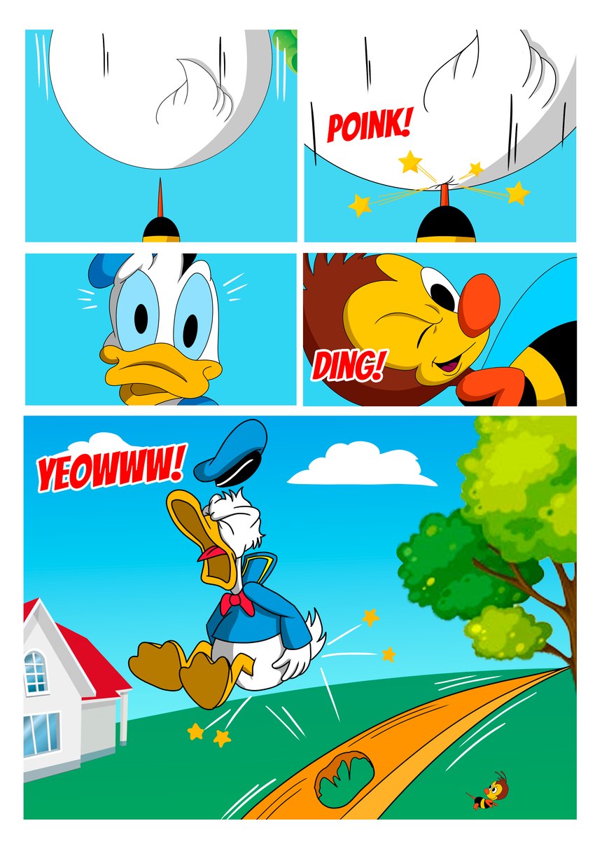 donald duck and spike the bee (disney) created by enchartament