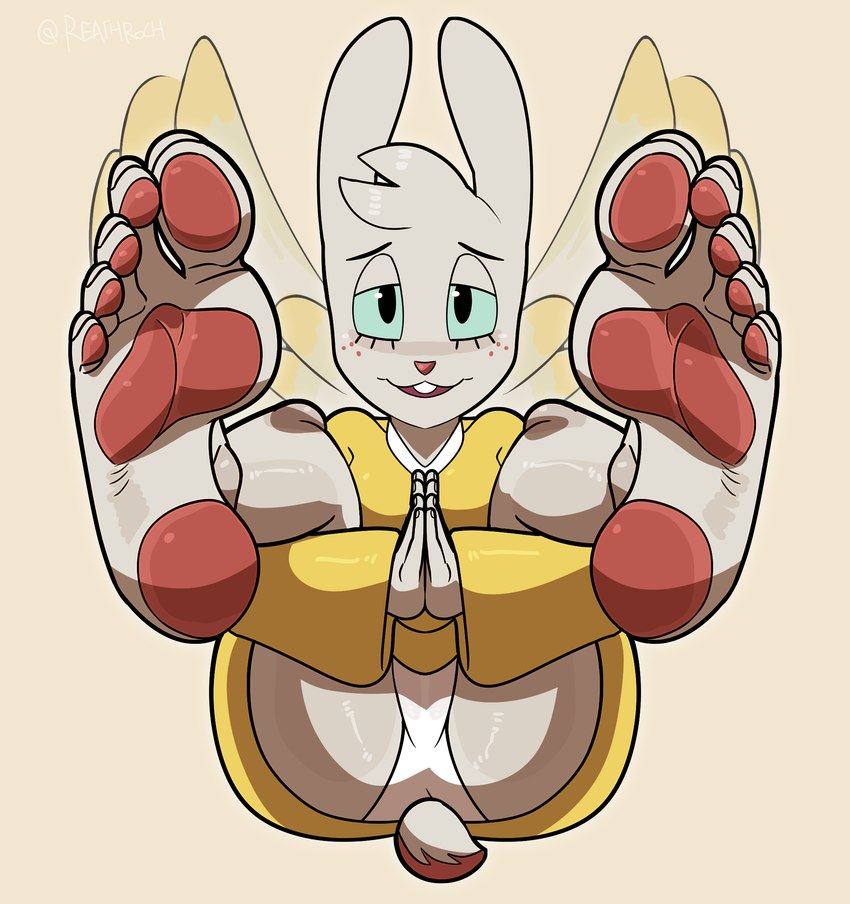 5_toes barefoot blue_sclera buckteeth clothed clothing feet female foot_fetish foot_focus freckles humanoid_feet panties pawpads plantigrade soles solo teeth toes underwear wings reathroch angel_hare the_east_patch angel_gabby angel angel_hare_(the_east_patch) hare lagomorph leporid mammal rabbit hi_res