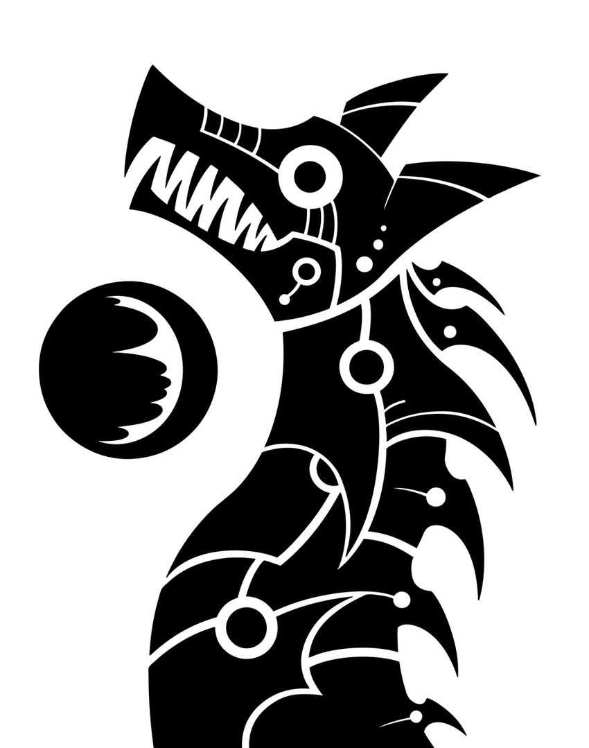 ambiguous_gender feral machine metal moon neck_spines raised_head rivets sharp_teeth side_view silhouette simple_background snout solo spines teeth white_background sunnyclockwork scp_foundation canid canine canis mammal robot wolf 2016 black_and_white bust_portrait digital_drawing_(artwork) digital_media_(artwork) hi_res monochrome portrait story_at_source