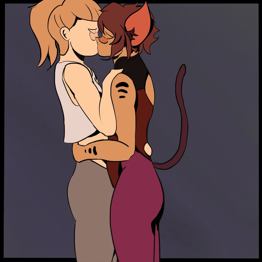 anthro clothed clothing duo eyes_closed female female/female hug kiss_on_lips kissing simple_background tail jill1111 masters_of_the_universe mattel netflix she-ra_(copyright) she-ra_and_the_princesses_of_power adora_(she-ra_and_the_princesses_of_power) catra_(she-ra) she-ra_(she-ra) animal_humanoid felid felid_humanoid feline feline_humanoid humanoid mammal mammal_humanoid 1:1 2021 absurd_res digital_media_(artwork) hi_res