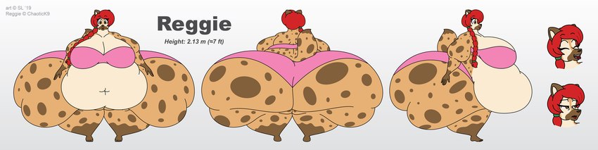 anthro belly big_belly big_breasts big_butt breasts butt copyright_symbol deep_navel eyes_closed facial_expressions female fur hair huge_belly huge_breasts huge_butt huge_thighs hyper hyper_butt hyper_thighs markings morbidly_obese morbidly_obese_anthro morbidly_obese_female navel obese obese_anthro obese_female open_mouth overweight overweight_anthro overweight_female ponytail red_hair solo spots spotted_body spotted_fur symbol text thick_thighs wide_image yellow_eyes satsumalord reggie_(chaotick9) hyena mammal spotted_hyena 2019 absurd_res digital_media_(artwork) english_text hi_res long_image model_sheet