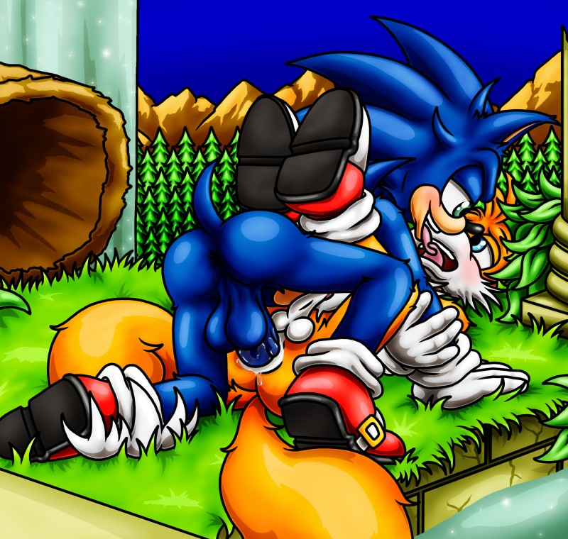 anal anal_penetration anthro anus balls big_eyes big_head butt duo erection genitals kissing male male/male male_penetrated male_penetrating male_penetrating_male multi_tail nude penetration penis sex tail toony young happyanthro sega sonic_the_hedgehog_(series) miles_prower sonic_the_hedgehog canid canine eulipotyphlan fox hedgehog mammal 2017 absurd_res hi_res