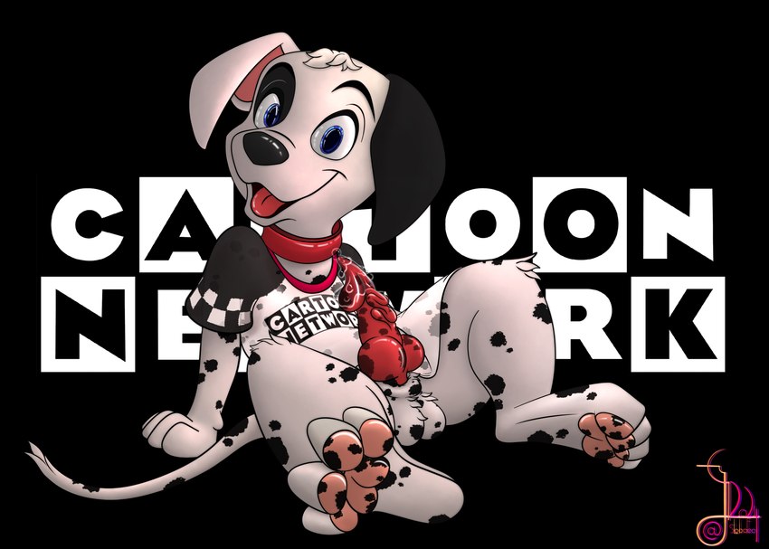 aroused aroused_smile balls bean blue_eyes bottomless bottomless_male clothed clothing collar feral genitals knot male pawpads paws penis pose presenting presenting_penis solo young young_male conditional_dnp lobofeo 101_dalmatians 101_dalmatians:_the_series cartoon_network disney patch_(101_dalmatians) canid canine canis dalmatian domestic_dog mammal absurd_res hi_res pinup