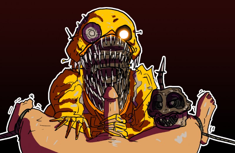 nightmare chica and nightmare cupcake (five nights at freddy's 4 and etc) created by crisis-omega