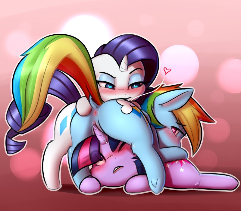 rainbow dash, rarity, and twilight sparkle (friendship is magic and etc) created by pudgeruffian