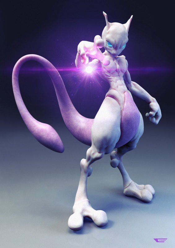 abs ambiguous_gender anthro athletic athletic_ambiguous athletic_anthro biped blue_eyes empty_eyes energy front_view glowing glowing_eyes looking_at_viewer raised_arm realistic simple_background solo standing thick_thighs entaq nintendo pokemon felid generation_1_pokemon legendary_pokemon mammal mewtwo pokemon_(species) 2014 3d_(artwork) absurd_res digital_media_(artwork) hi_res