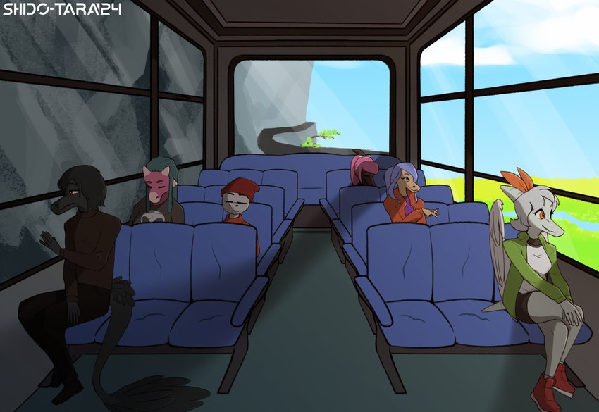 anthro bus cigarette commercial_vehicle group inside_bus light looking_away public_transportation rock sad sitting sleeping smile smoking sunlight vehicle vehicle_for_hire conditional_dnp shido-tara cavemanon_studios goodbye_volcano_high snoot_game two_guys_on_a_bus amber_(snoot_game) babs_(snoot_game) erin_(snoot_game) hana_li_(gvh) morgan_(gvh) ankylosaurian ankylosaurid ankylosaurus dinosaur dromaeosaurid ornithischian prehistoric_species pterosaur reptile scalie theropod thyreophoran velociraptor hi_res meme sketch