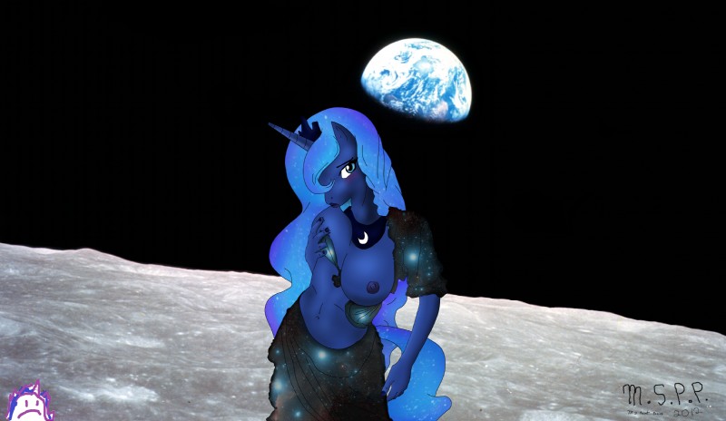 anthro anthrofied blush bottomwear breast_play breast_suck breasts clothed clothing crown duo earth female headgear horn moon nipple_fetish nipple_play nipple_suck nipples planet skirt solo_focus space spacescape sucking tail topless mspaintponies friendship_is_magic hasbro my_little_pony mythology princess_luna_(mlp) twilight_panda equid equine mammal mythological_creature mythological_equine unicorn 2012 hi_res