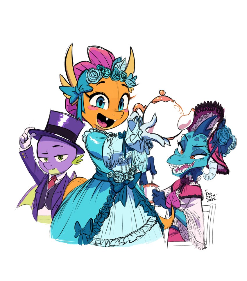 princess ember, smolder, and spike (friendship is magic and etc) created by fanzeem