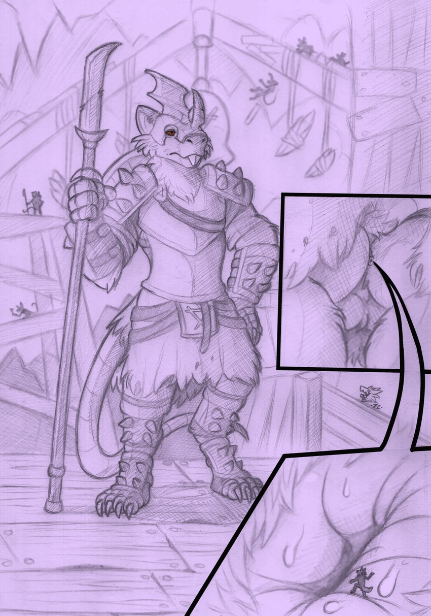 anthro anthro_on_anthro anus anus_focus armor balls big_butt biped bodily_fluids bored bottomwear buckteeth butt close-up clothing construction cutaway detailed_background extreme_size_difference floor fur genitals group headgear headwear helmet imminent_anal larger_anthro larger_male larger_pred long_tail low-angle_view male male/male melee_weapon micro micro_exploring_macro nano oblivious plate_armor polearm purple_monochrome rear_view shield size_difference skirt smaller_anthro solo_focus spikes standing sweat sweatdrop sweaty_anus sweaty_genitalia tail tail_tuft teeth tuft underground warpstone weapon wood wood_floor worm's-eye_view sillywerwolf mythology warhammer_(franchise) silly_werewolf tharquench_sizestealer_(dylanstrategie) canid canine canis mammal murid murine mythological_canine mythological_creature rat rodent skaven werecanid werecanine werecreature werewolf wolf hi_res monochrome spot_color story story_in_description traditional_media_(artwork)