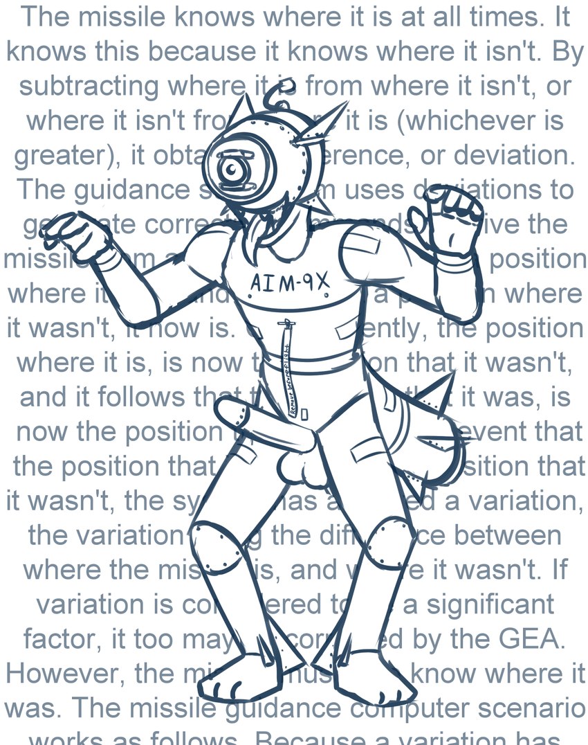 aircraft airplane anthro balls erection genitals machine male missile nipples not_furry nude open_mouth penis ranged_weapon simple_background smile solo tail text vehicle weapon wings callmewritefag aircraft_humanoid living_aircraft living_machine living_vehicle 2024 blue_and_white digital_drawing_(artwork) digital_media_(artwork) english_text hi_res meme monochrome sketch