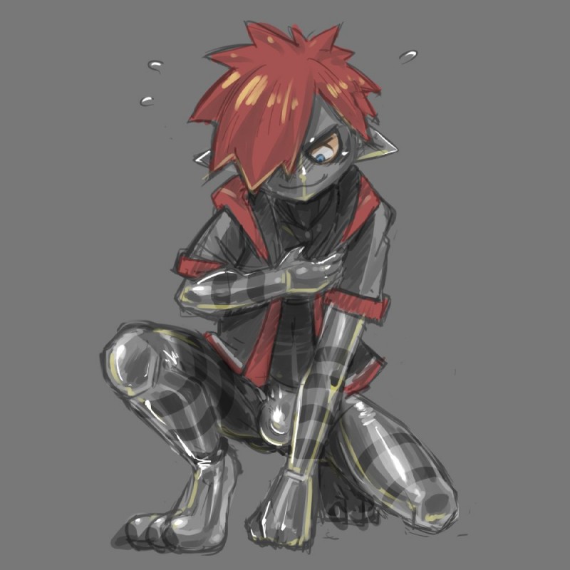 3_toes alternate_species bodily_fluids bodysuit bulge clothed clothing costume feet glistening hair kneeling latex male red_hair simple_background skinsuit smile solo stripes surprise sweat tight_clothing toes lizaosan disney kingdom_hearts pixar square_enix monster_sora_(character) sora_(kingdom_hearts) mammal monster 1:1 2018 digital_drawing_(artwork) digital_media_(artwork)