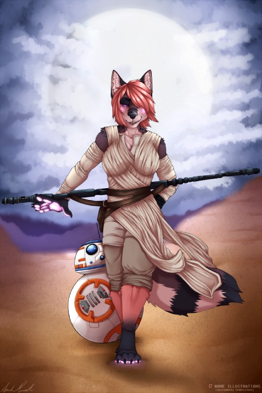 2_antennae antennae_(anatomy) anthro black_antennae breasts detailed_background duo female front_view fur grey_antennae hair machine male_non-humanoid_machine multicolored_antennae non-humanoid_machine outside solo_focus two_tone_antennae spazzyhusky star_wars bb-8 astromech_droid ball_robot bb-series_astromech_droid canid canine canis mammal robot wolf colored digital_media_(artwork) full-length_portrait hi_res portrait shaded signature