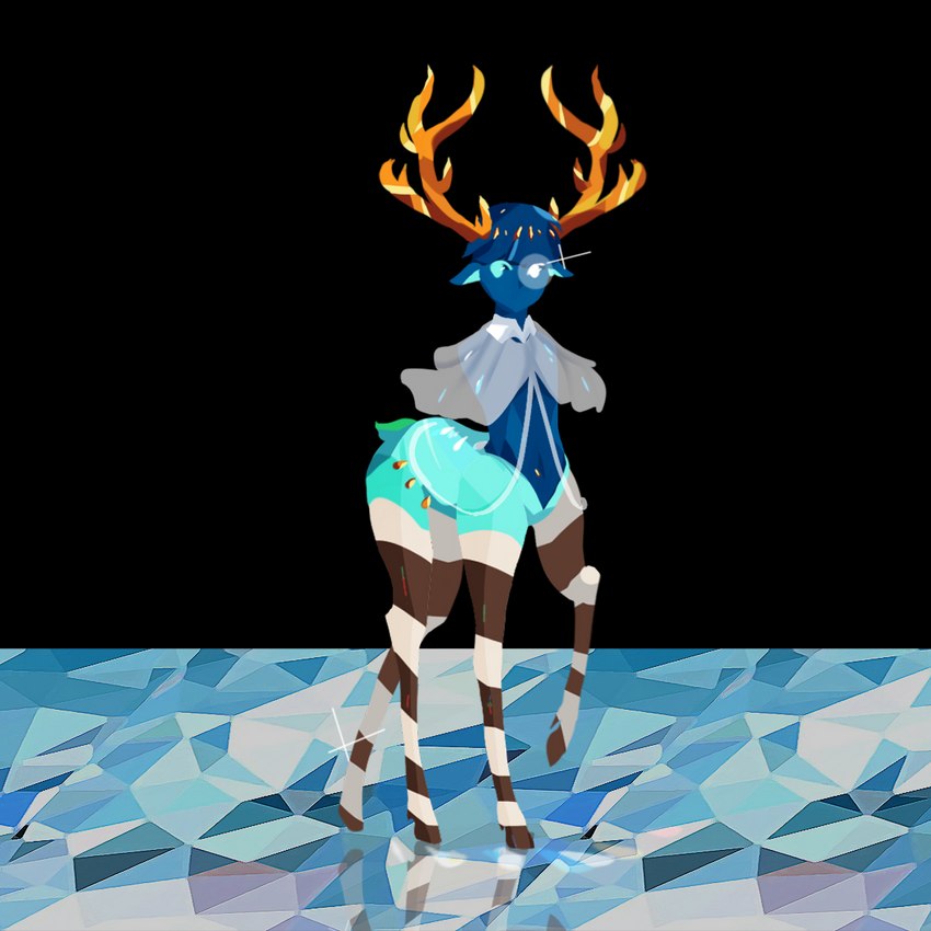 blue_body feral gem glistening glistening_body glistening_skin hooves horn prosthetic solo sakepigeon land_of_the_lustrous phosphophyllite deer deer_taur elemental_creature gem_creature humanoid_taur mammal mammal_taur mineral_fauna taur 1:1