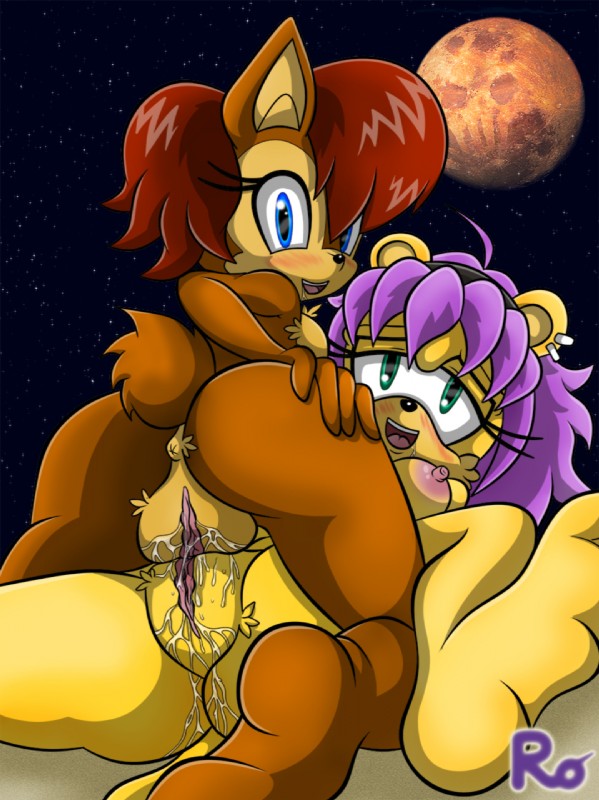 mina mongoose and sally acorn (sonic the hedgehog (archie) and etc) created by raianonzika