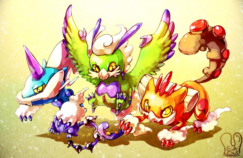 aged_down ambiguous_gender chibi claws feathered_wings feathers feet feral fur group hair horn legendary_trio looking_at_viewer talons toe_claws toes trio wings yellow_eyes sa-dui nintendo pokemon avian felid forces_of_nature_(pokemon) generation_5_pokemon landorus landorus_(therian_form) legendary_pokemon mammal pokemon_(species) thundurus thundurus_(therian_form) tornadus tornadus_(therian_form) hi_res