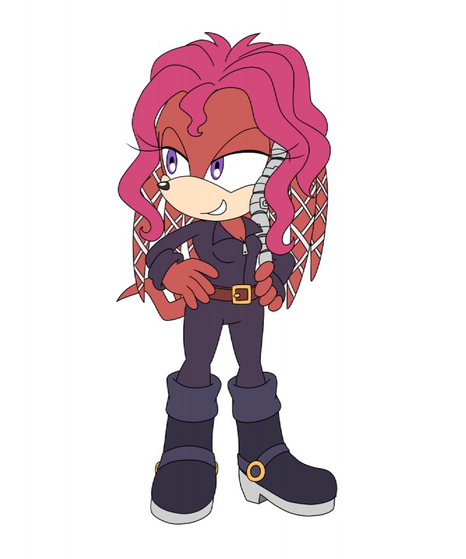 anthro big_eyes female hair pose red_hair simple_background solo white_background chocolatechippi archie_comics sega sonic_the_hedgehog_(archie) sonic_the_hedgehog_(comics) sonic_the_hedgehog_(series) lien-da echidna mammal monotreme 5:6 hi_res