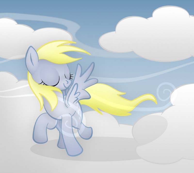 cloud cutie_mark eyelashes eyes_closed feathered_wings feathers female feral grey_body grey_feathers outside quadruped sky skyscape solo tail wings dcpip friendship_is_magic hasbro my_little_pony mythology derpy_hooves_(mlp) equid equine mammal mythological_creature mythological_equine pegasus