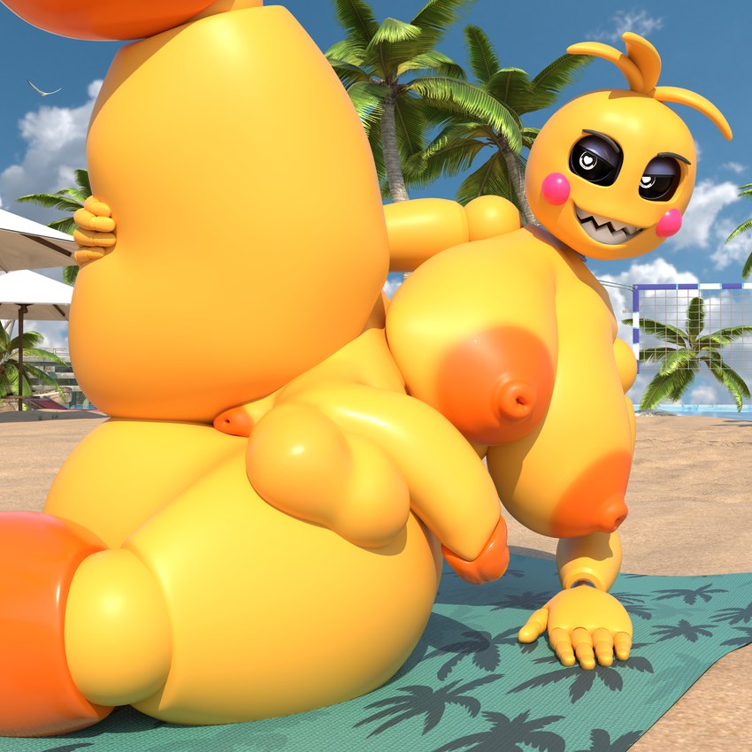 anus areola balls beach big_balls big_breasts big_butt big_penis breasts bubble_butt butt female flaccid genitals looking_at_viewer machine orange_areola penis smile solo thick_thighs yellow_body adri164 five_nights_at_freddy's five_nights_at_freddy's_2 scottgames toy_chica_(fnaf) animatronic avian bird chicken galliform gallus_(genus) phasianid robot absurd_res hi_res