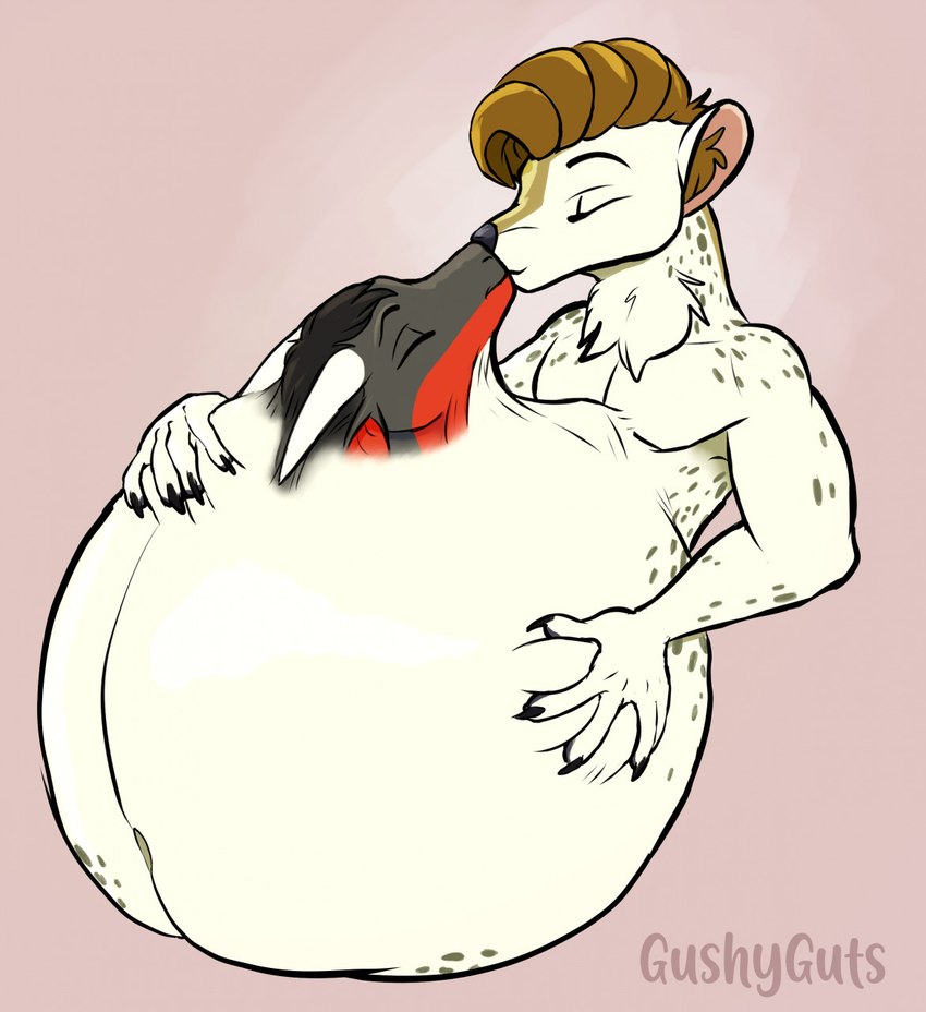 anthro belly big_belly duo fully_inside huge_belly hyper hyper_belly internal kissing male male/male navel through_body vore gushyguts european_mythology mythology daphniir pencer_pine_(pencer) dragon mammal mustelid musteline mythological_creature mythological_scalie scalie stoat true_musteline weasel western_dragon hi_res