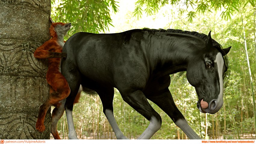 anthro butt cheek duo female feral forced male male/female male/male pain pillar playing squish strain strained weightplay weights vulpineadonis canid canine equid equine fox horse mammal squash_(disambiguation) 16:9 hi_res widescreen