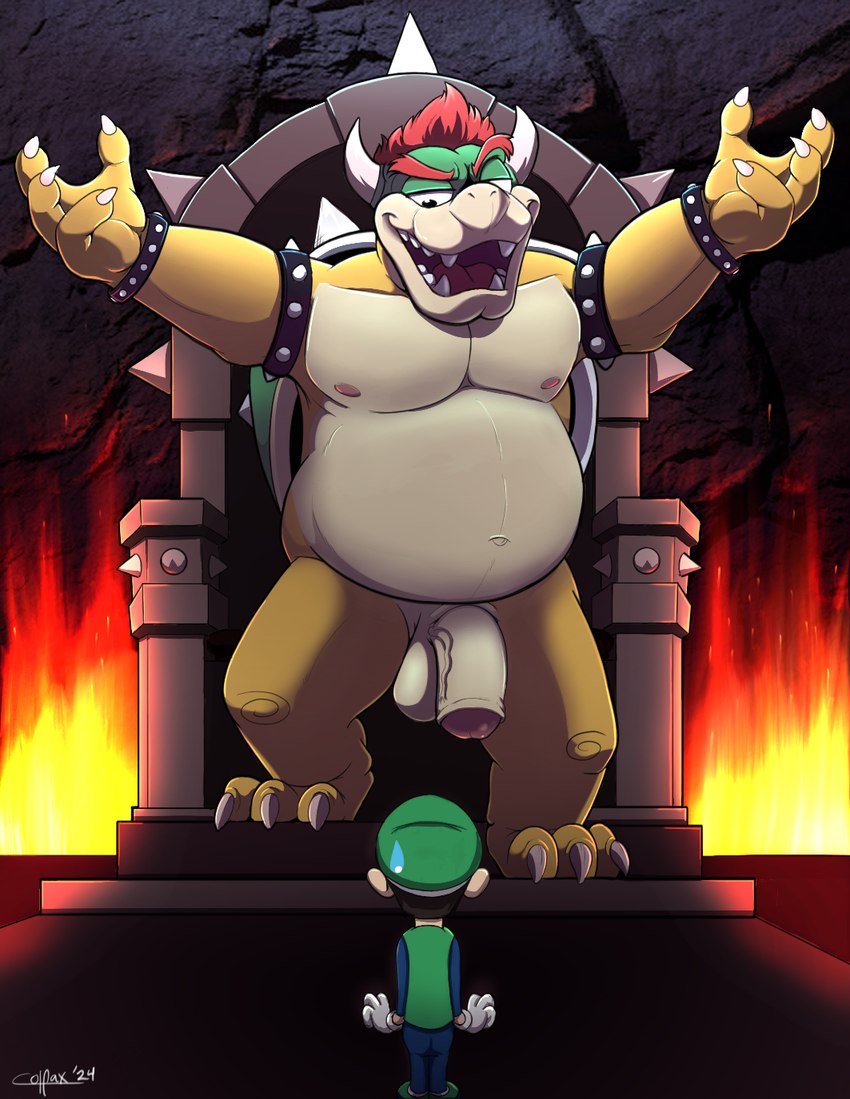 bowser and luigi (mario bros and etc) created by colfaxwulffy