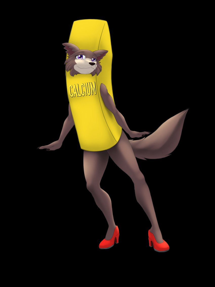 anthro centrum_costume clothing costume female food food_costume footwear fur high_heels shoes solo tail tap_dancing tap_shoes what taka_studio beastars centrum juno_(beastars) canid canine canis mammal wolf 3:4 absurd_res alpha_channel hi_res