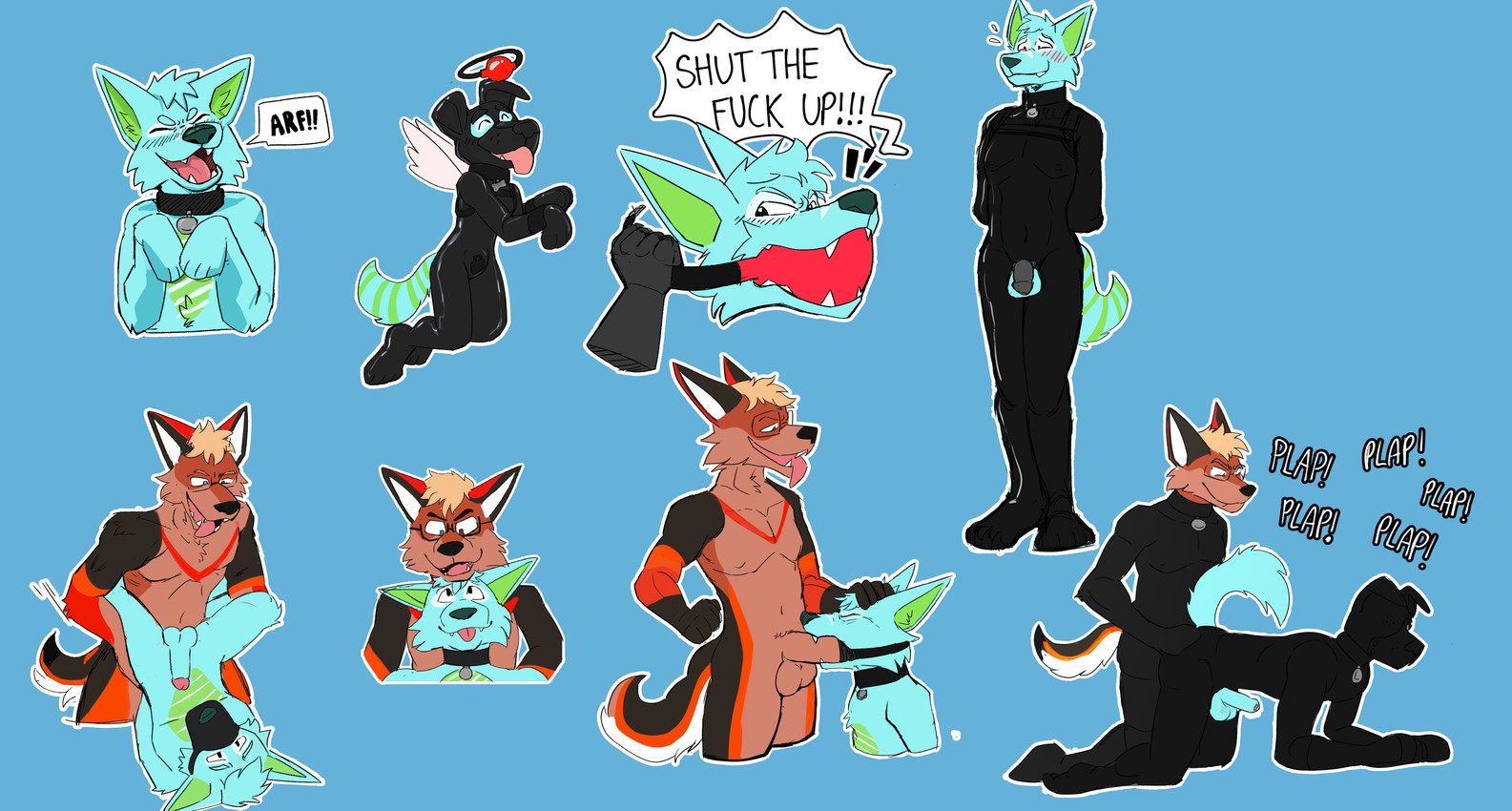 anal ball_gag balls bdsm bodily_fluids clothing cum duo erection fellatio gag gagged gagspeak genital_fluids genitals gimp_suit latex latex_clothing male male/male male_penetrating muffled muzzle_(object) muzzle_gag muzzled nude oral oral_penetration penetration penile penile_penetration penis sex struggling sucking sweat text voweless smallsavant canid canine fox mammal true_fox absurd_res colored digital_drawing_(artwork) digital_media_(artwork) english_text hi_res