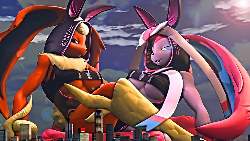 anthro anthrofied breasts city clothing female female/female floppy_ears fur hoodie lop_ears macro obscured_tribadism pokemorph ribbons_(anatomy) sex topwear tribadism vaginal savitarpg12 warfaremachine_(modeler) nintendo pokemon fan_character eeveelution flareon flarepunny generation_1_pokemon generation_4_pokemon generation_6_pokemon hybrid hybrid_pokemon lopunny pokemon_(species) sylveon sylvpunny 16:9 2024 3d_(artwork) digital_media_(artwork) hi_res widescreen