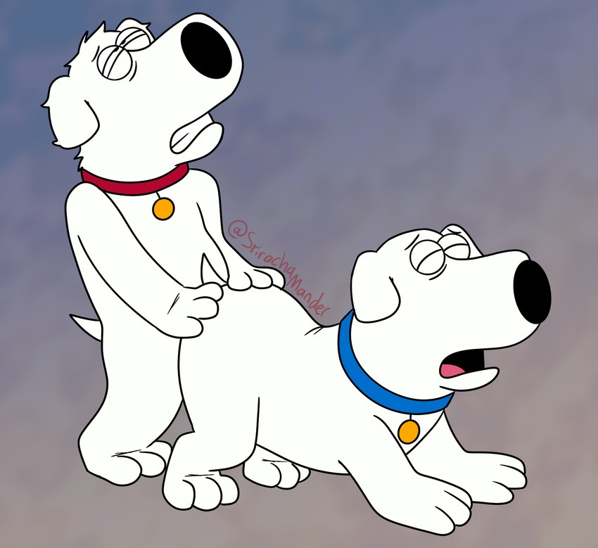 brian griffin and robot brian (family guy) created by srirachamander