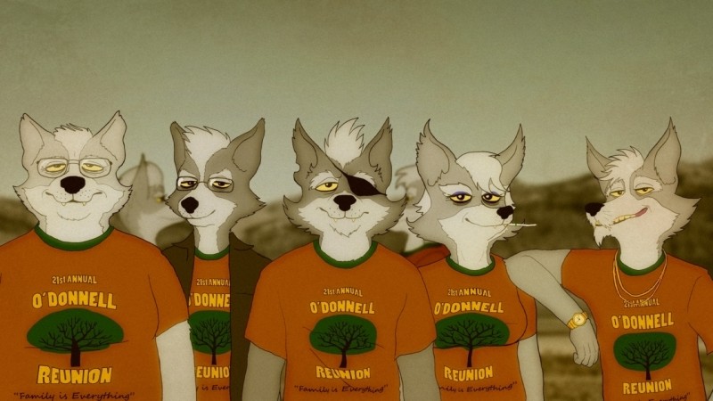 anthro clothing eye_patch eyewear family female fur glasses grey_body grey_fur jacket male shirt text topwear fredryk_phox a_fox_in_space nintendo star_fox cael_o'donnell fan_character lisa_o'donnell tim_o'donnell trip_o'donnell wolf_o'donnell canid canine canis mammal wolf 16:9 digital_media_(artwork) english_text hi_res widescreen brother_(lore) father_(lore) mother_(lore) parent_(lore) sibling_(lore) son_(lore)