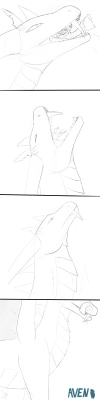 bulge clothing death female feral forced jaw male oral_vore swallowing vore aventail mythology cheydrath dragon human mammal mythological_creature mythological_scalie scalie 2018 absurd_res comic hi_res long_image sketch tall_image