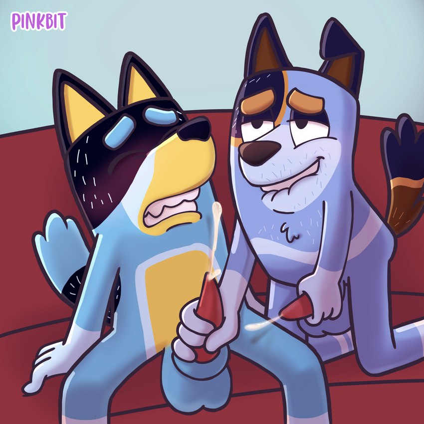 anatomically_correct anatomically_correct_genitalia anatomically_correct_penis animal_genitalia animal_penis anthro anthro_on_anthro balls beard bite biting_lip black_nose blue_body blue_fur blush bodily_fluids brown_body brown_fur canine_genitalia canine_penis chest_tuft clenched_teeth cum cumshot duo ejaculation erection eyebrows eyes_closed facial_hair fur genital_fluids genitals half-closed_eyes handjob handjob_while_masturbating intraspecies kneeling male male/male masturbation mature_male narrowed_eyes nude orgasm penile penile_masturbation penis sex sheath sitting smile stubble tail teeth tuft yellow_body yellow_fur pinkbit bluey_(series) bandit_heeler stripe_heeler australian_cattle_dog canid canine canis cattledog domestic_dog herding_dog mammal pastoral_dog 1:1 2023 digital_media_(artwork) hi_res brother_(lore) brothers_(lore) incest_(lore) sibling_(lore)