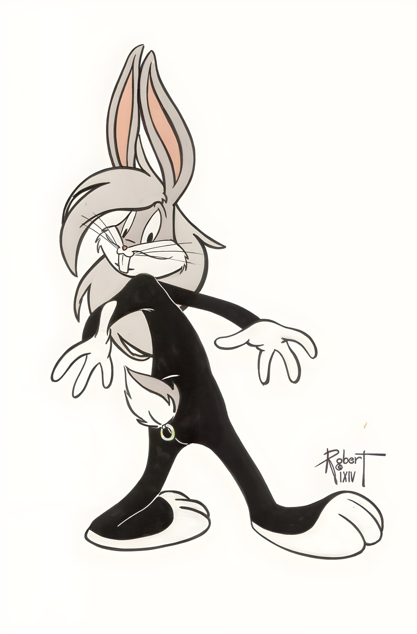 anthro bodysuit buckteeth clothing fur grey_body grey_fur grey_hair hair latex latex_clothing latex_skinsuit long_hair looking_back male rubber_clothing scut_tail short_tail skinsuit solo tail teeth tight_clothing vawlkee looney_tunes warner_brothers bugs_bunny lagomorph leporid mammal rabbit 1994 absurd_res dated hi_res signature traditional_media_(artwork)