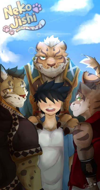 anthro countershading fur male zupat nekojishi studio_klondike likulau lin_hu shu-chi tian-liao_lin clouded_leopard felid feline felis human leopard_cat mammal pantherine prionailurus tiger 2017 hi_res