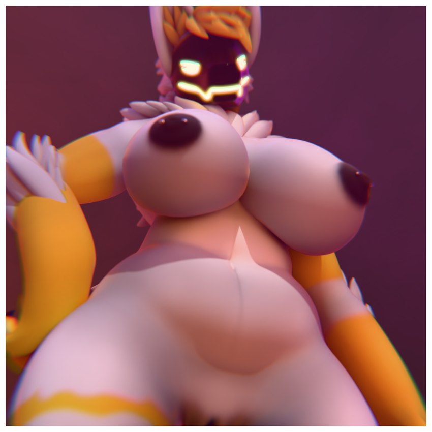 anthro big_breasts border breasts female hand_on_hip looking_at_viewer looking_down looking_down_at_viewer machine nipple_piercing nipples piercing solo white_border protoeve evelyn_(protoeve) mamagen protogen 1:1 3d_(artwork) digital_media_(artwork) hi_res icon