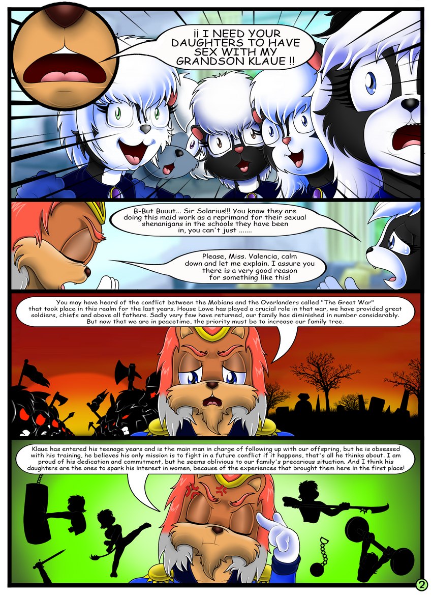 cemetery conflict desolate dialogue female fight flags group male melee_weapon petition plant reactions silhouette smiles sword text tombstone training tree weapon juanonyx zeromegas idw_publishing sega sonic_the_hedgehog_(comics) sonic_the_hedgehog_(idw) sonic_the_hedgehog_(series) klaue_the_lion lori_(jmh) natasha_(jmh) onyx_(jmh) tangle_the_lemur valencia_(jmh) felid lemur lion mammal mephitid pantherine primate skunk strepsirrhine comic english_text hi_res story