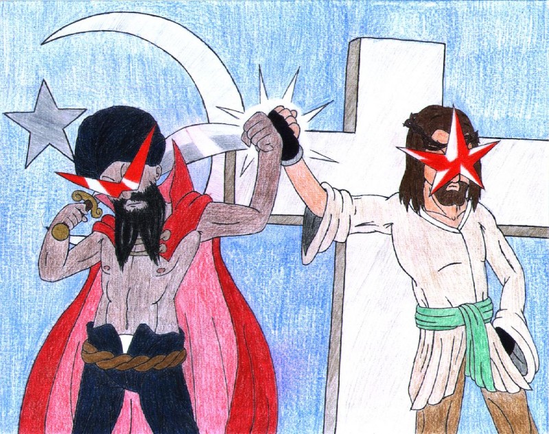 jesus christ and muhammad (tengen toppa gurren lagann and etc) created by kidloose