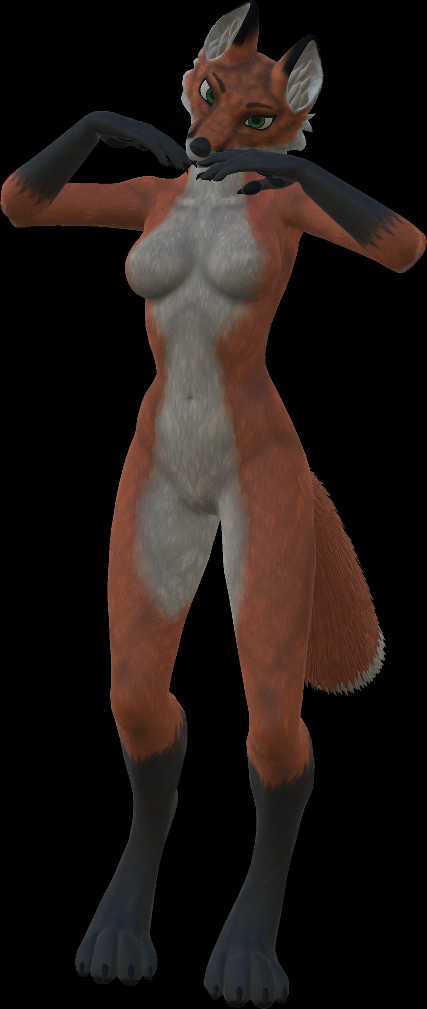 athletic female neos solo vrchat_model elysium_avatars vrchat canid canine fox mammal 3d_(artwork) absurd_res alpha_channel digital_media_(artwork) hi_res