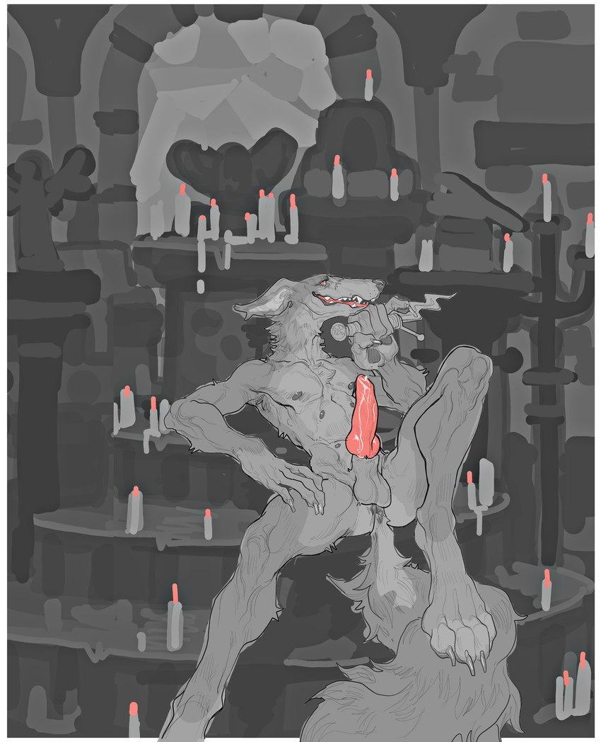 altar animal_genitalia animal_penis anthro anus balls biped bodily_fluids canine_genitalia canine_penis claws dagger digitigrade finger_claws genital_fluids genitals holding_dagger holding_melee_weapon holding_object holding_weapon knot male melee_weapon multi_nipple nipples nude_anthro nude_male paws penis precum sheath sitting solo toe_claws weapon nsfuwu4 canid canine mammal 2022 absurd_res digital_media_(artwork) hi_res