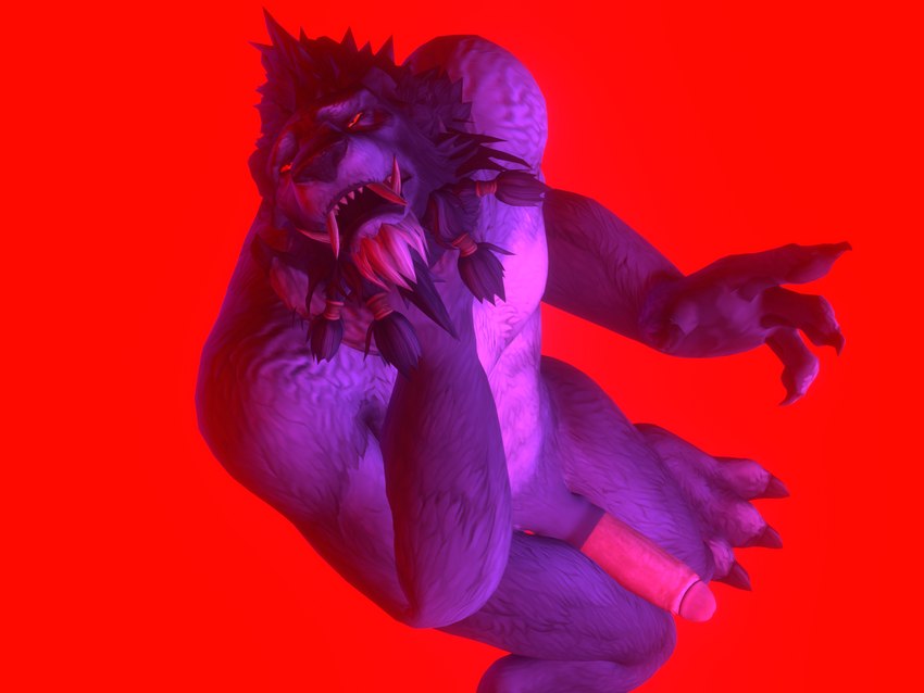 anthro asphyxiation choking claws erection fangs knock-kneed male open_mouth solo teeth ratwork blizzard_entertainment mythology warcraft canid canine canis mammal mythological_canine mythological_creature werecanid werecanine werecreature werewolf wolf worgen 3d_(artwork) 4:3 digital_media_(artwork) hi_res