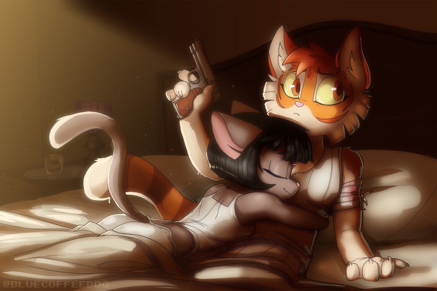 calvin mcmurray and ivy pepper (lackadaisy) created by bluecoffeedog