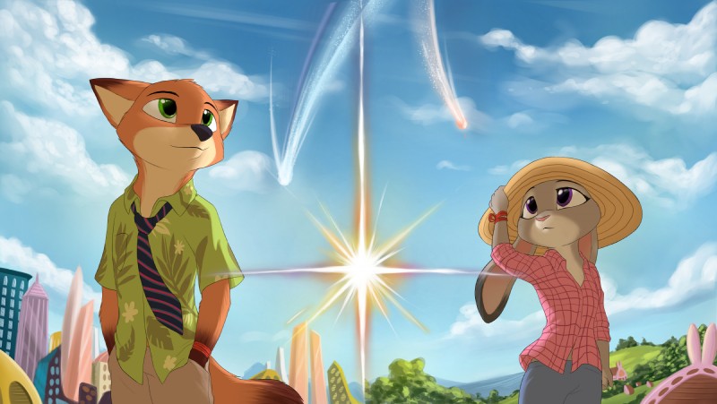 judy hopps and nick wilde (your name and etc) created by nuzzo